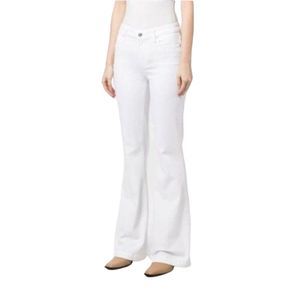 Paige Bell Canyon High Waist Flare Optic White 28  Bell Bottom Jeans Pants